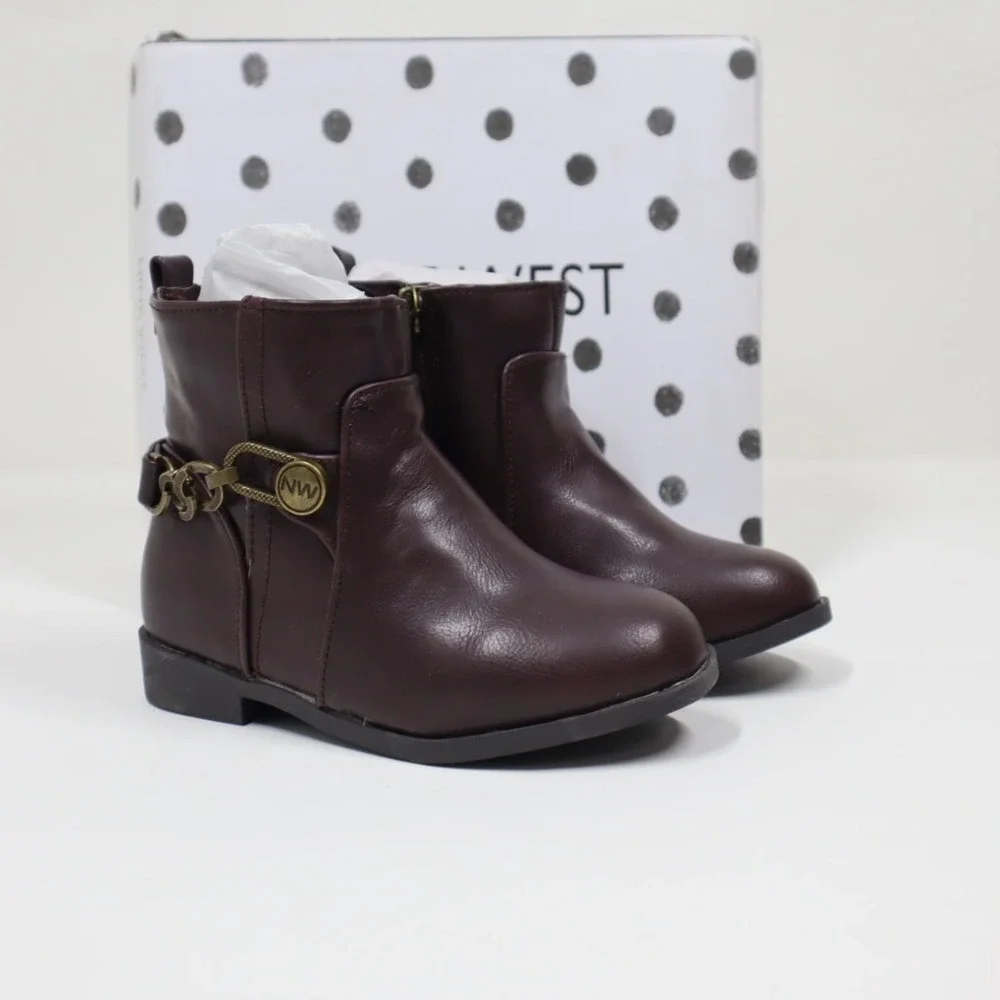 Nine West Toddler Girls Lil‎ Amara Bootie - Brown - Size 8M